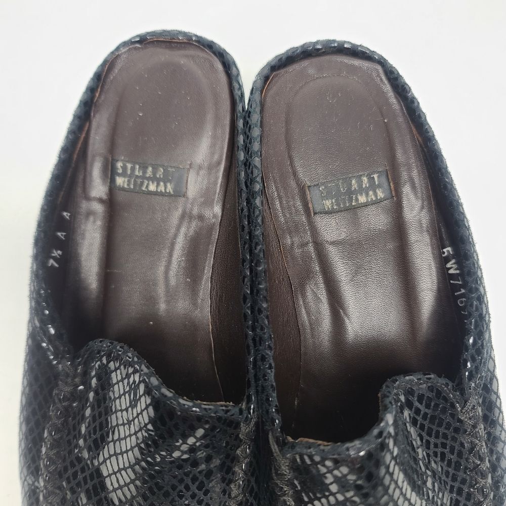 Stuart Weitzman Black Snakeskin Python Slip On Lo… - image 6